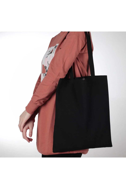 Siyah Bez Çanta Ekstra Kalın Çıtçıtlı